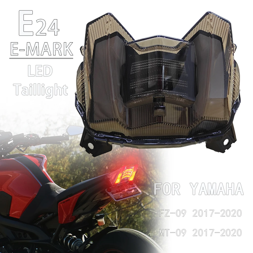 

LED Taillight For Yamaha MT-09 MT09 MT 09 FZ-09 FZ09 2017-2020 E24 E-mark Motorcycle Rear Tail Brake Light Lamp w/ Indicators
