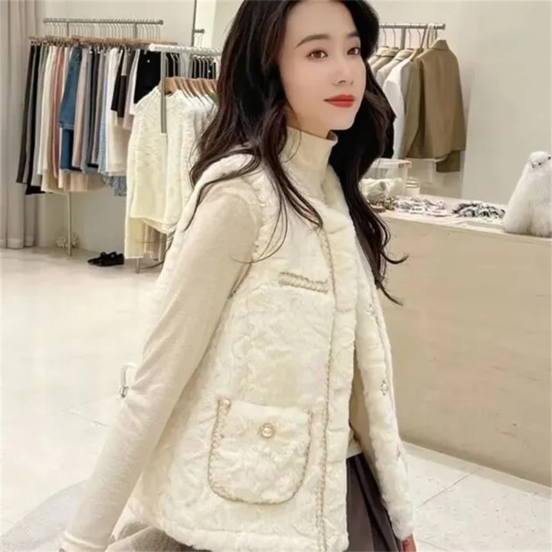 

Fashion Lamb Hair Vest Coat New Autumn Winter Jacket Women's Korean Edition Warm Thickened Short Waistcoat Outerwear
