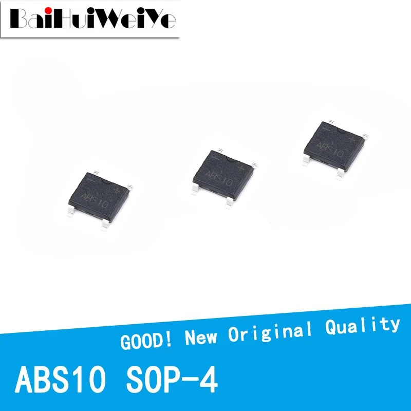 50Pcs ABS10 1A 1000V SMD SOP-4 Rectifier Bridge Pile New Good Quality Chipset
