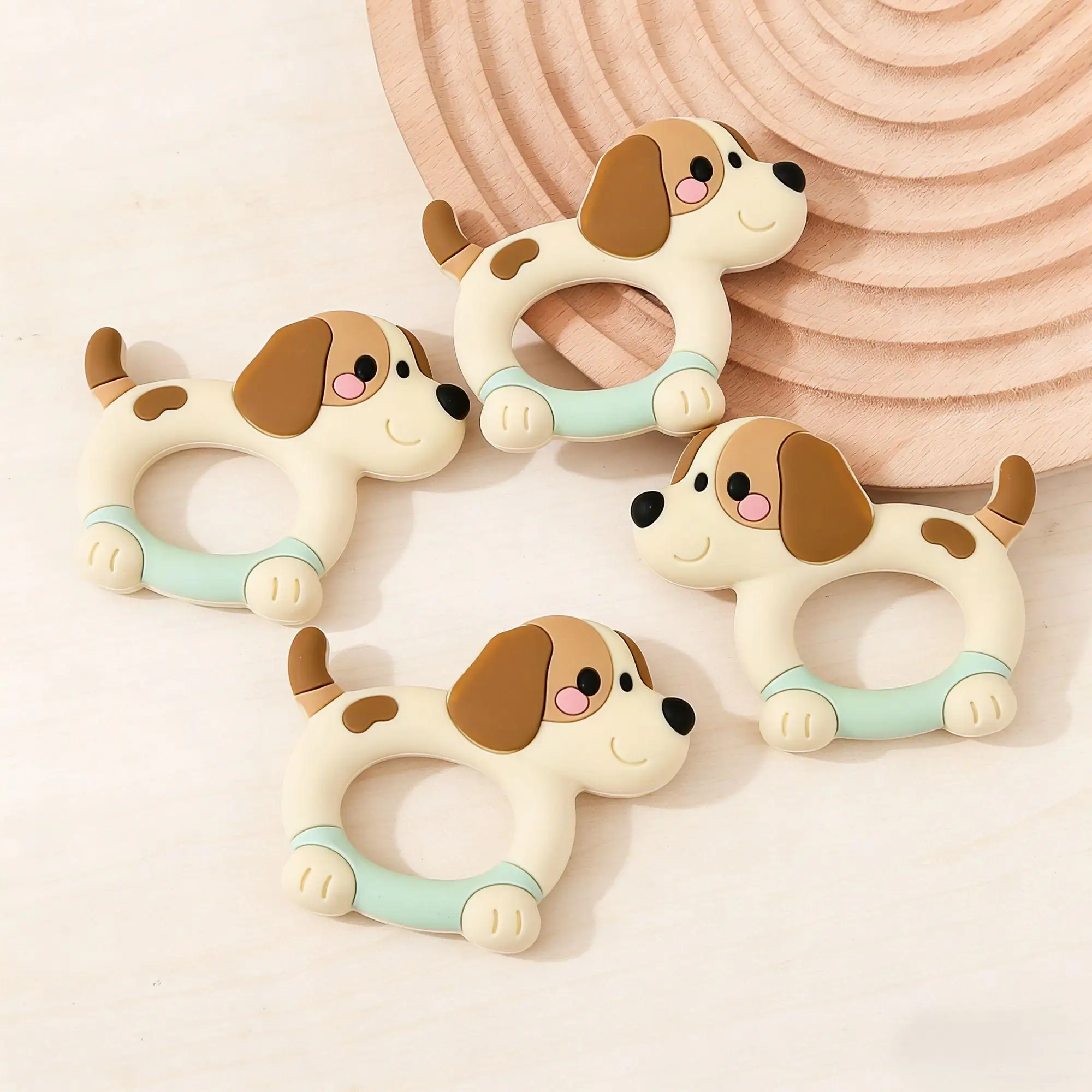 1pcs Silicone Teether Gifts Pacifier Chain Making Cartoon Dog Silicone Teether For Baby Teething Chewing Toys Soft Teether Baby
