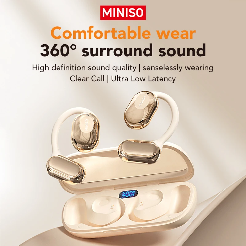 MINISO M61 Wireless Headphones OWS Bluetooth 5.4 Earphones Intelligent Touch Control Sport Waterproof Headsets Stereo Earbuds