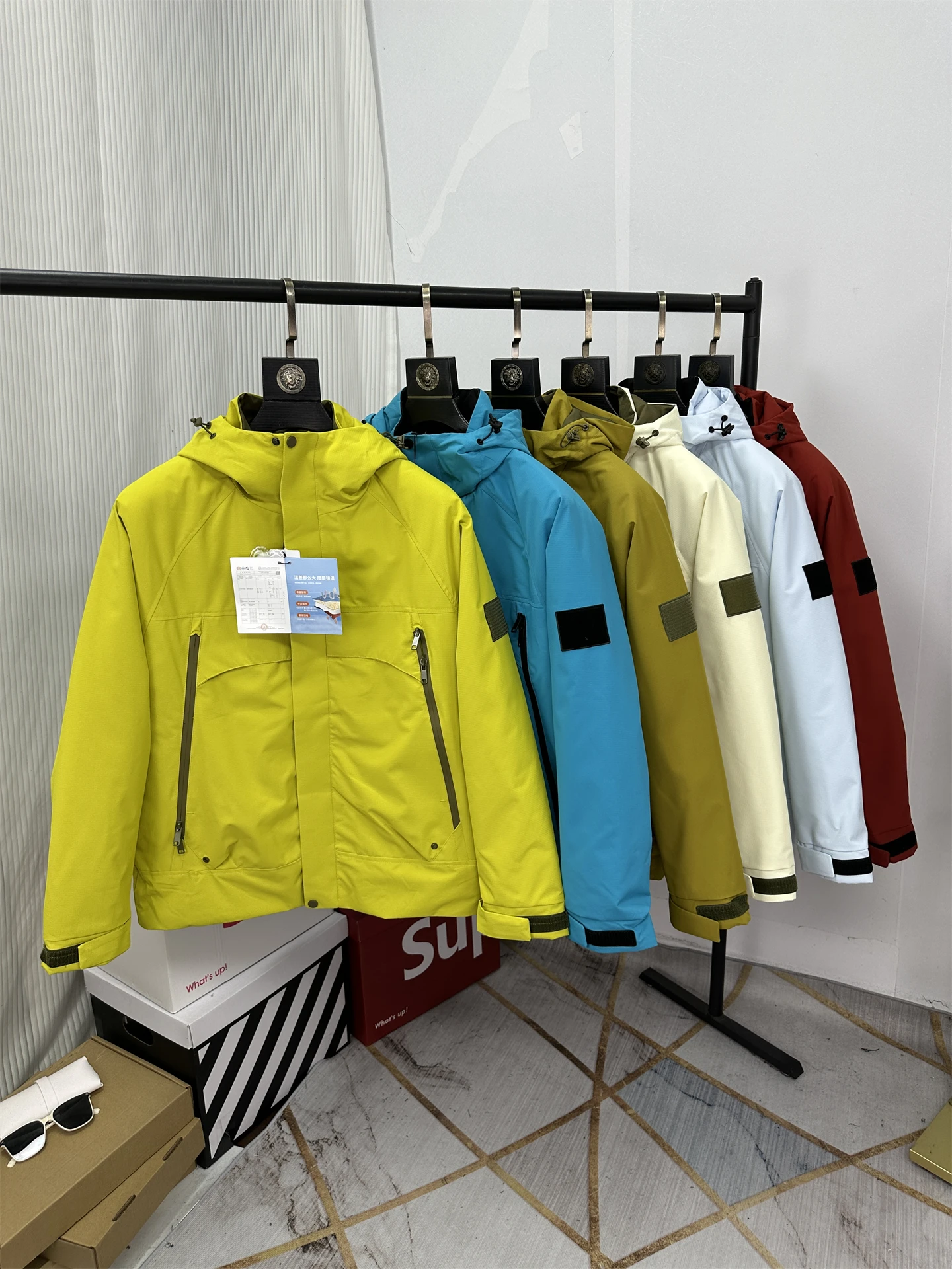 

Men's Outdoor Winter Jaet aphene Heating Warm Cotton Inner Wool Lined Hooded Polyester Fiber Stand Fit Faion Urban