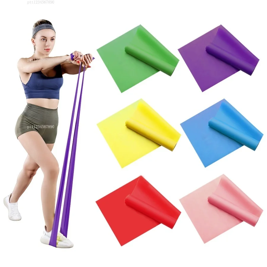 Bandes d'entraînement élastiques longues, bandes de résistance pour les jambes et les fessiers, bandes de tension pour le yoga, le pilates et les exercices à domicile