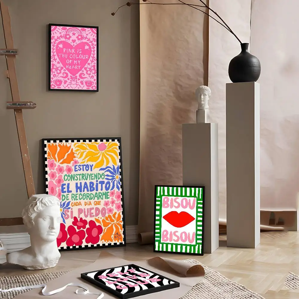 Maximalist More Amor Por Favor Love Self-adhesive Art Poster Whitepaper Prints Posters Artwork Aesthetic Art Wall Painting