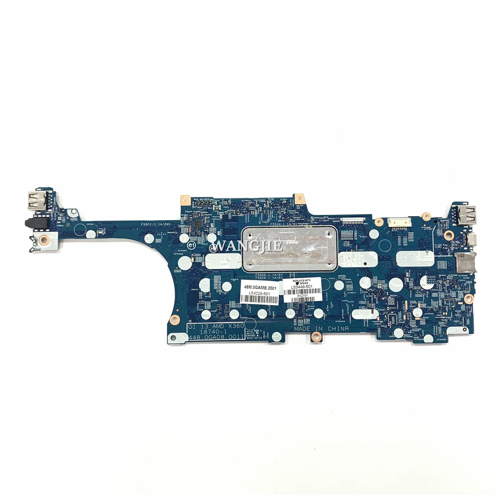 For HP Envy X360 13-AR Laptop Motherboard With L53449-601 L53449-001 Ryzen3 3300U 8GB 18740-1 448.0GA05.0011 100% Working