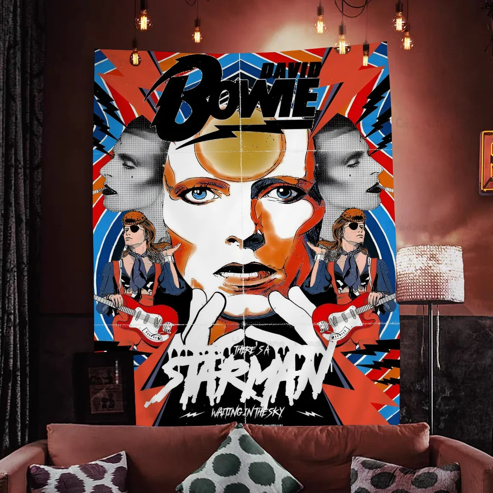 Cool Rock Singer David B-Bowie DIY Wall Tapestry Hanging Tarot Hippie Wall Rugs Dorm Home Decor