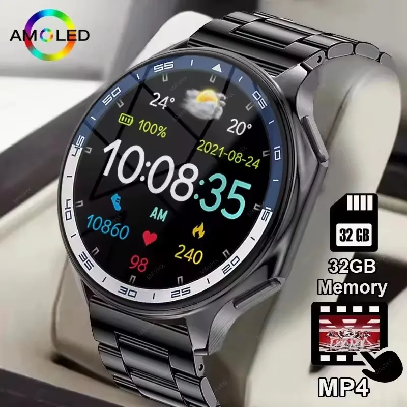 

2025New For Huawei OPPO Watch X Smart Watch Men 32GB Memory AMOLED HD Screen Bluetooth Call NFC Heart Rate Waterproof SmartWatch