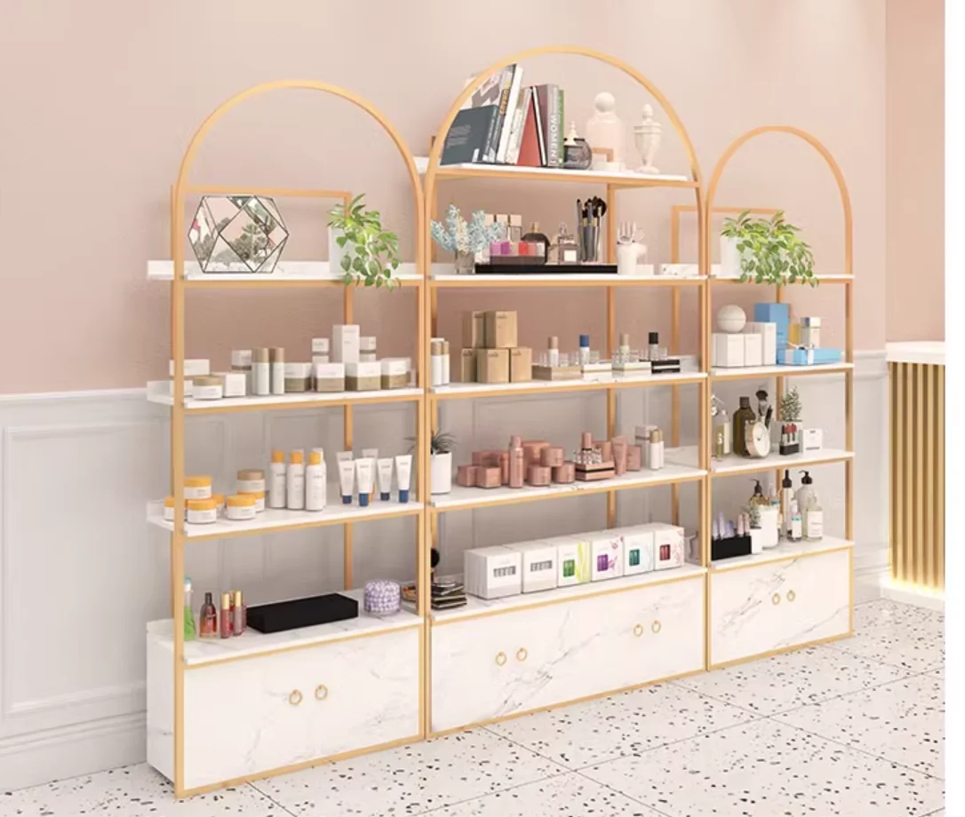 Beauty salon skin care cosmetics display rack nail shop product storage rack