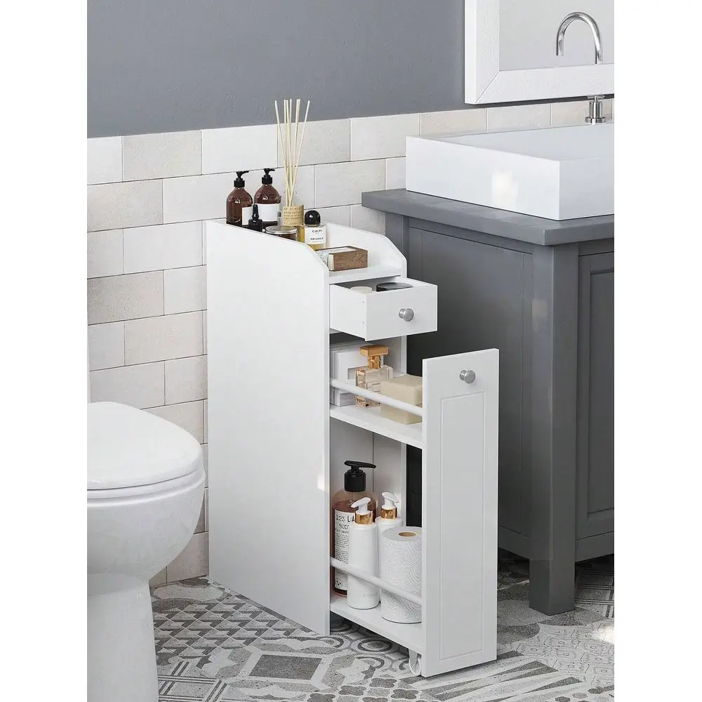 

Small Bathroom Storage Cabinet, Slim Bathroom Storage Organizer, Toilet Paper Holder With Storage, Toilet Paper Storage Cabinet