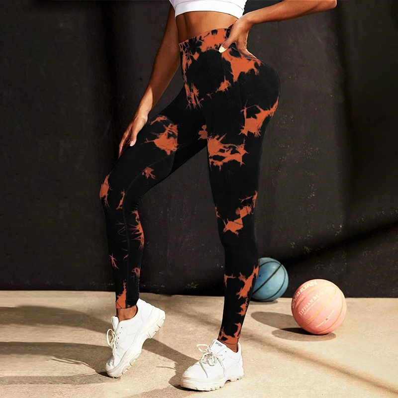 Tie Dye Workout Seamless Leggings for Women High Waist Gym Leggings Yoga Pants