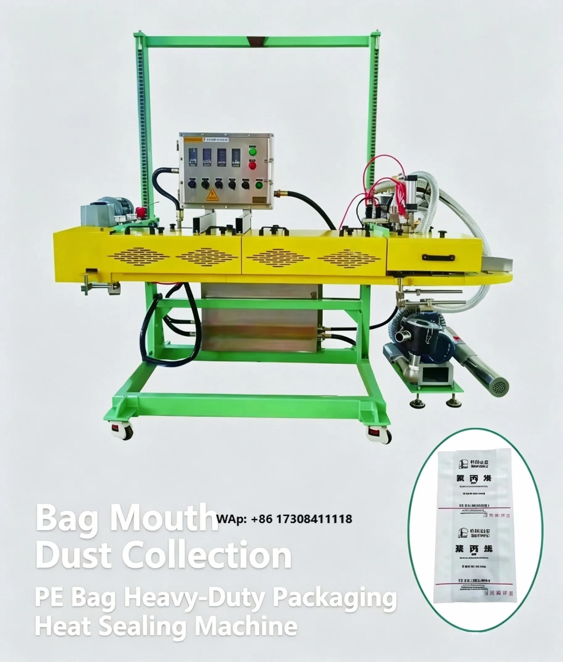 Industrial PE Inner Film Bag Continuous Heat Sealing Machine, Heavy-duty Plastic Bag Automatic Heat Sealing Equipment