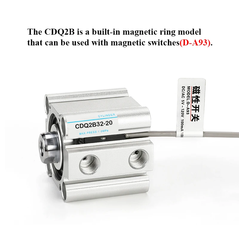 Imagem -06 - Smc Datilografa o Cilindro Compacto Fino Ativo Dobro da Série Cdq2b100 Cq2 Cdq2b100 com Magnético o