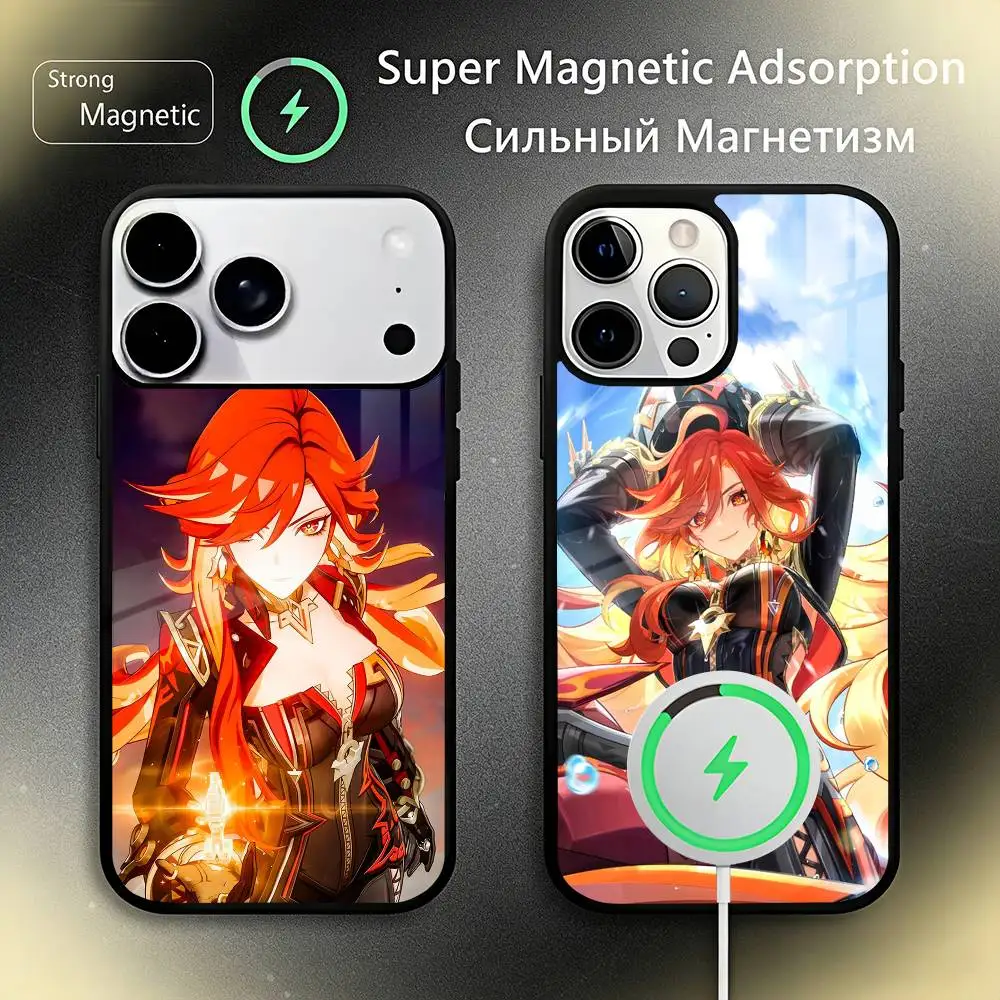 

M-Mavuika G-Genshin I-Impact Phone Case For iPhone17,16,15,14,13,12,11 Plus,Pro Max For Magsafe Wireless Charging