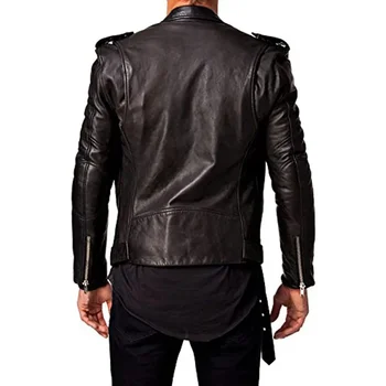 Men Leather Jacket -imitation Lambskin Winter Vintage Motorcycle Biker Jacket, Moto Riding & Racing Jacket 3 Men Leather Jacket -imitation Lambskin Winter Vintage Motorcycle Biker Jacket, Moto Riding & Racing Jacket 3