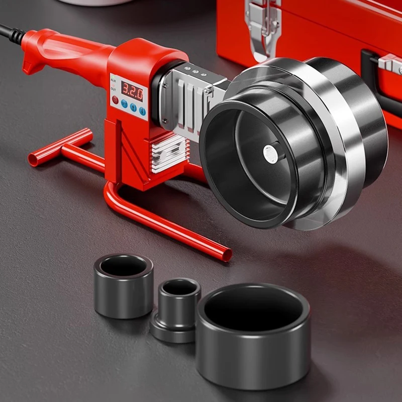 

3200 Вт PPR Комплект сварочных аппаратов для пластика Нагреватель водопроводных труб Высокомощный сварочный аппарат для стыковой сварки для труб Набор сварочных аппаратов с цифровым дисплеем