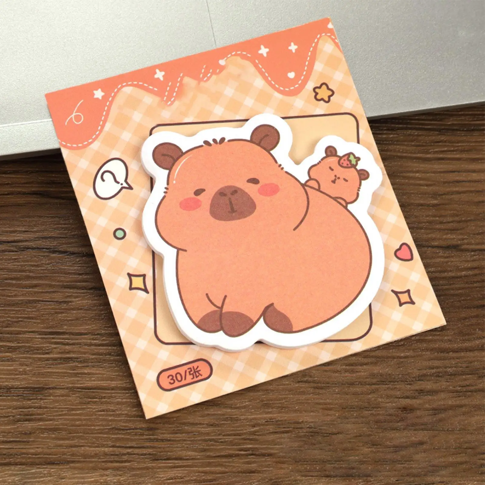Милые липкие заметки, самоклеящиеся наклейки с капибарой, 30 листов, эстетические липкие заметки для стола, настенный рюкзак, работа, дети, взрослые, девочки