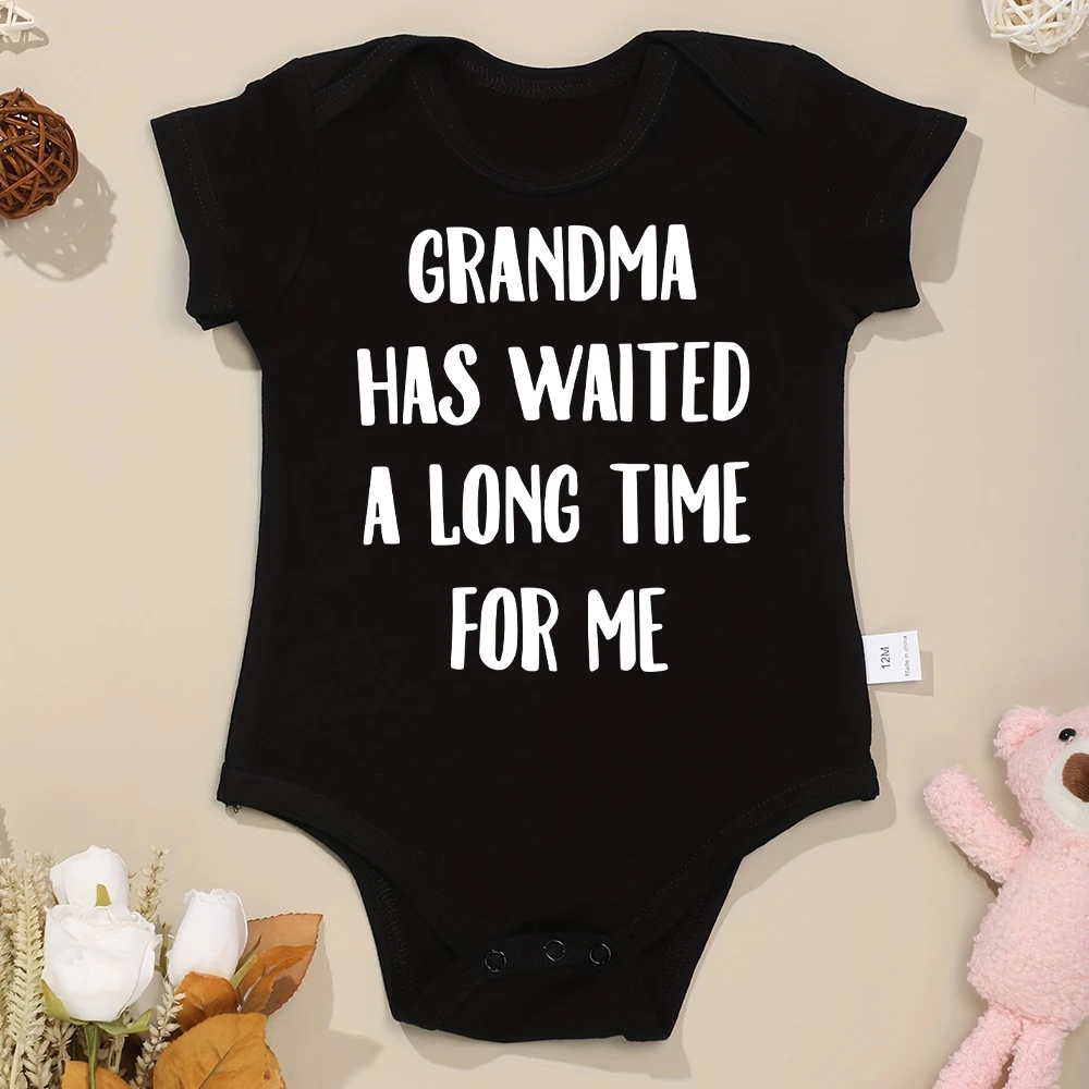 “Grandma Has Waited a Long Time For Me” Newborn Girl Clothes Fine Gift Beautiful Cute Baby Boy Bodysuit Cotton Free Shipping