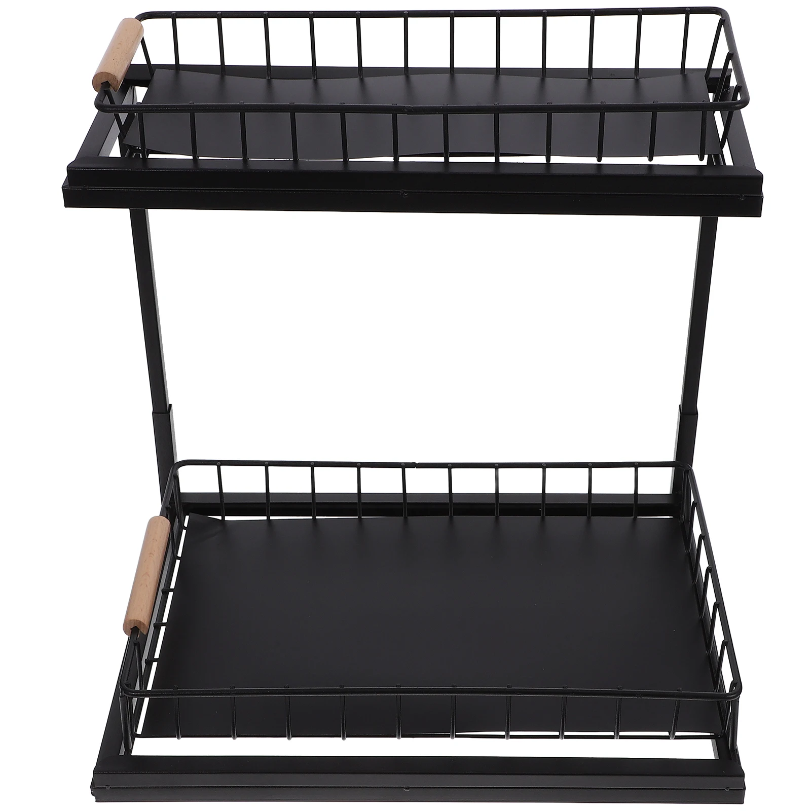 

2 tier Kitchen Cabinet ganizer Rack Double layer Storage Shelf Under Sink Holder Pull out Design