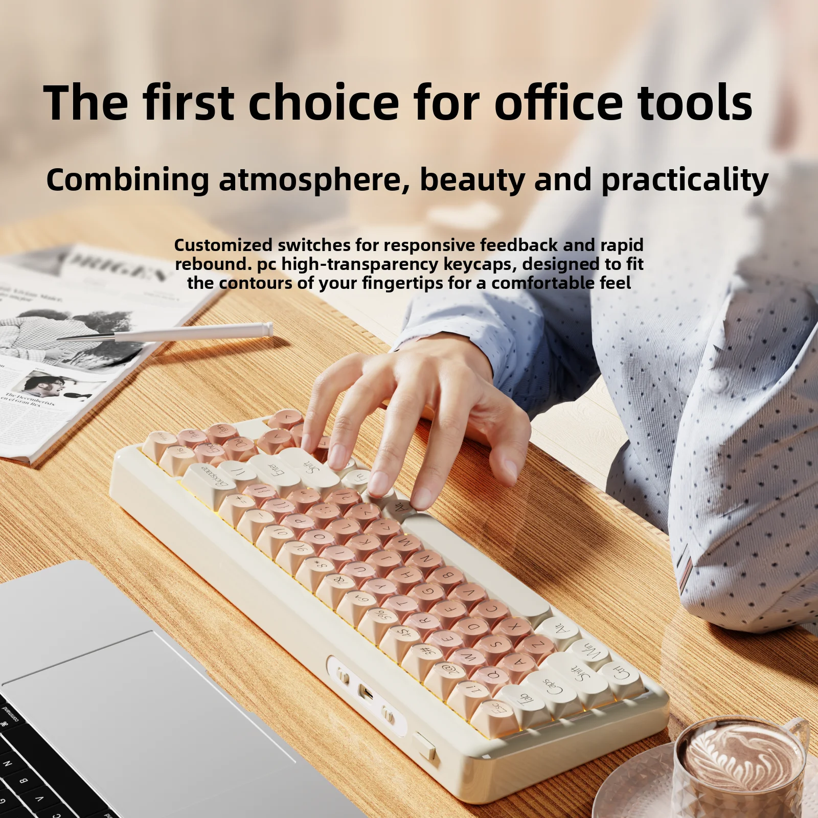EWEADN M71 high-value liquid foundation three-mode keyboard wireless Bluetooth full-key hot-swappable transparent keycap