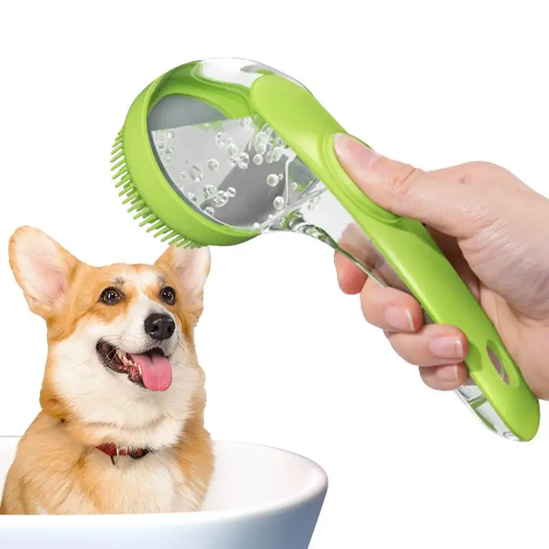 Dog Brush For Bathing Comfortable Dog Bath Brush With Soap Dispenser Dogs/Cats Grooming Shower Brush Bath Scrubber For Short &