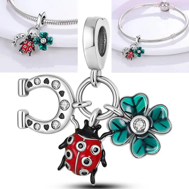 Hapilife 2026 Hot Sales Red Series Heart Charms 925 Sterling Silver Beads Fit Bangle Bracelet Necklace Dangle DIY Jewelry Gift