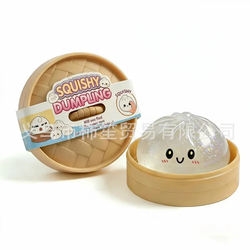 New Glitter Dumpling Glitter Dumpling Squishy with Box Dumplings Sensory Squeeze Toy for Stress Relief image 3