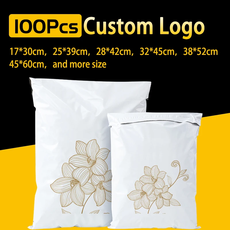 Gold Flower Envelope Customizable Sending Package Mailing Bags To Pack Products Shipping Small Business Supplies Letter