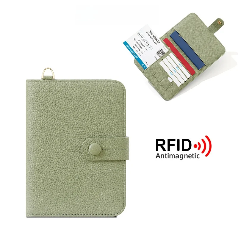 travel-neck-strap-passport-wallet-women's-korean-style-multi-card-holder-storage-wallet-anti-theft-ganmogu-document-bag