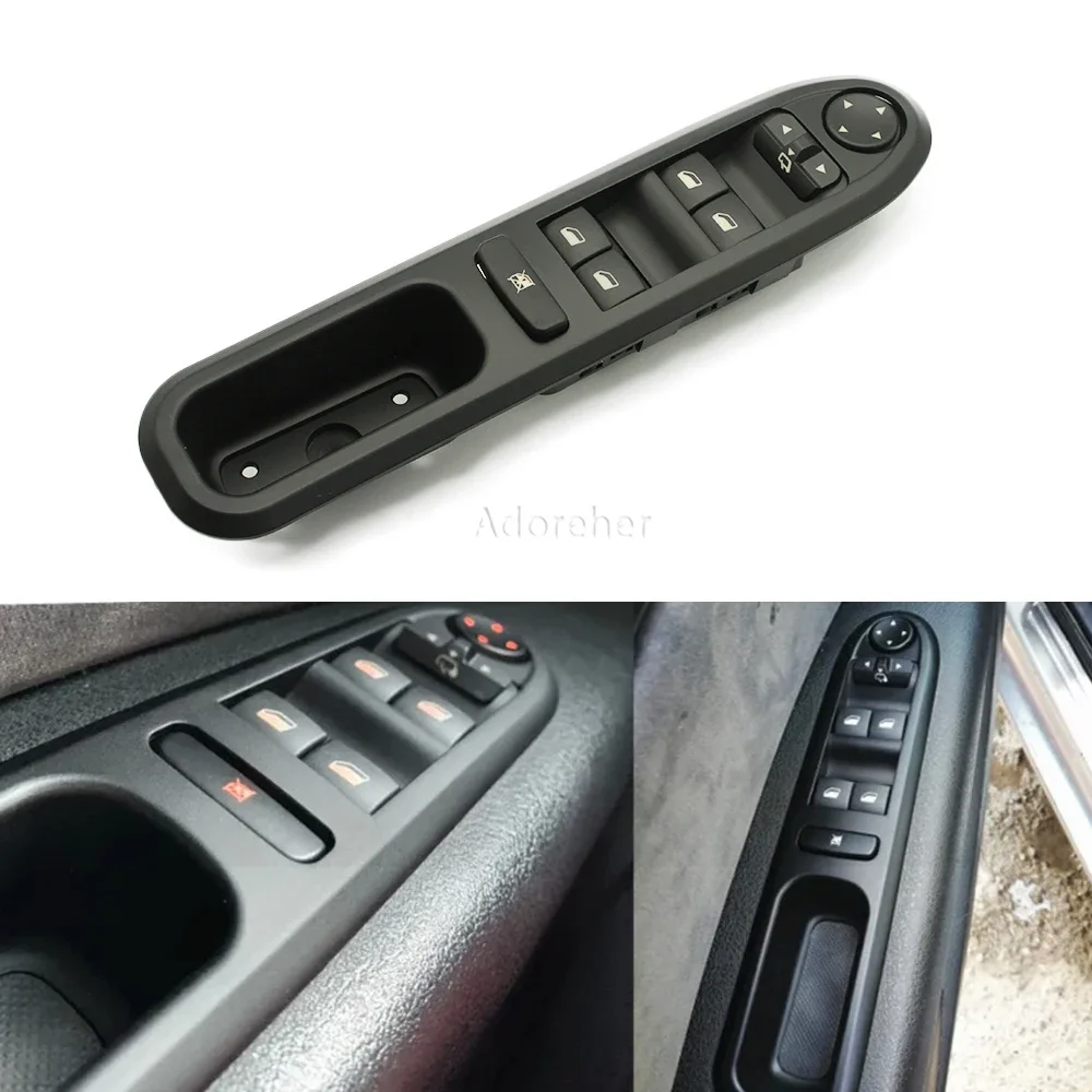 Power Window Control Switch Window Lifter Switch Rearview Mirror Button Fit for Peugeot 407 SW 2004-2010 6554.ER 96468704XT