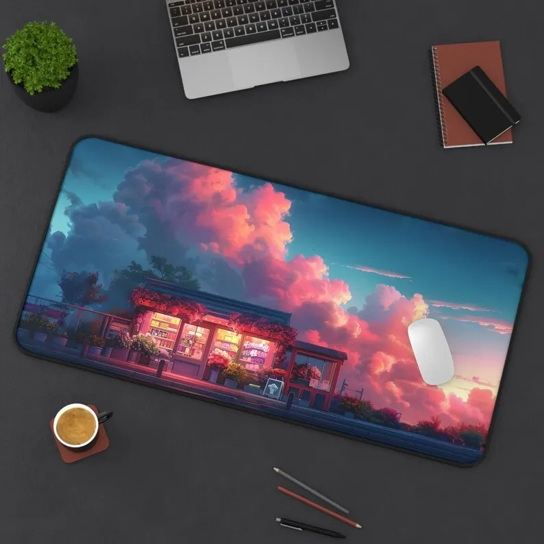 

Japanese-style Seaside Store Deskmat,cute Kawaii Desktop Decoration,artistic Style Deskmat,anime Deskmat,perfect Gift for Friend