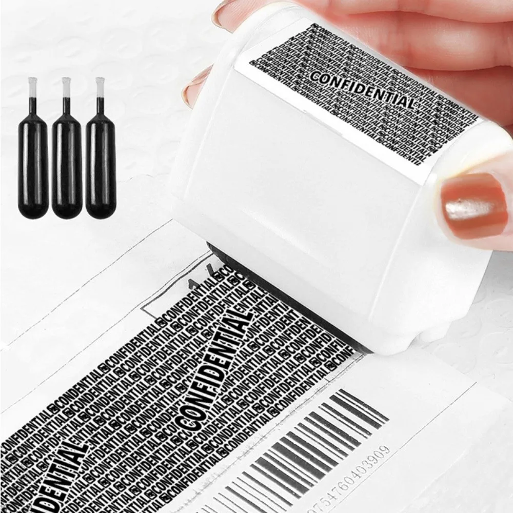 Leakproof Identity Theft Protection Roller Stamp Roller Stamp Ink Refill Identity Stamp Roller Portable Garbled Chapter