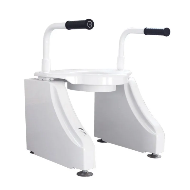 Barrier-free electric lift toilet chair with armrests for the elderly
