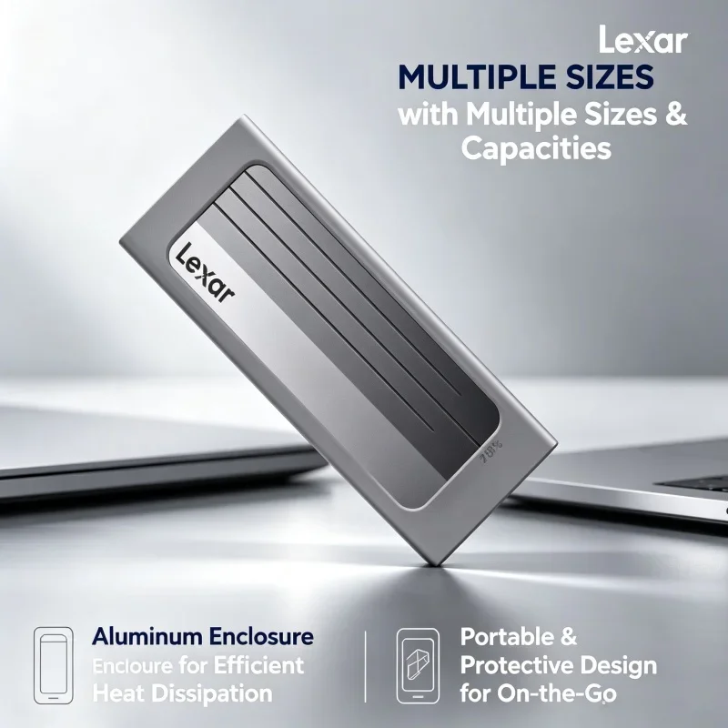Lexar E300 Pro M.2 NVMe Hard Drive Enclosure 10Gbps USB 3.2 Gen2 Type C Plug and Play Portable SSD Case 2230 2242 2260 2280