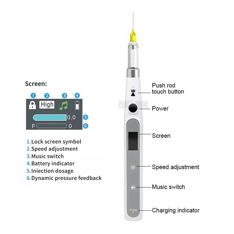 Dental Oral Anesthesia Injector Portable Painless Wireless Local Anesthesia With Operable LCD Display Chargeable