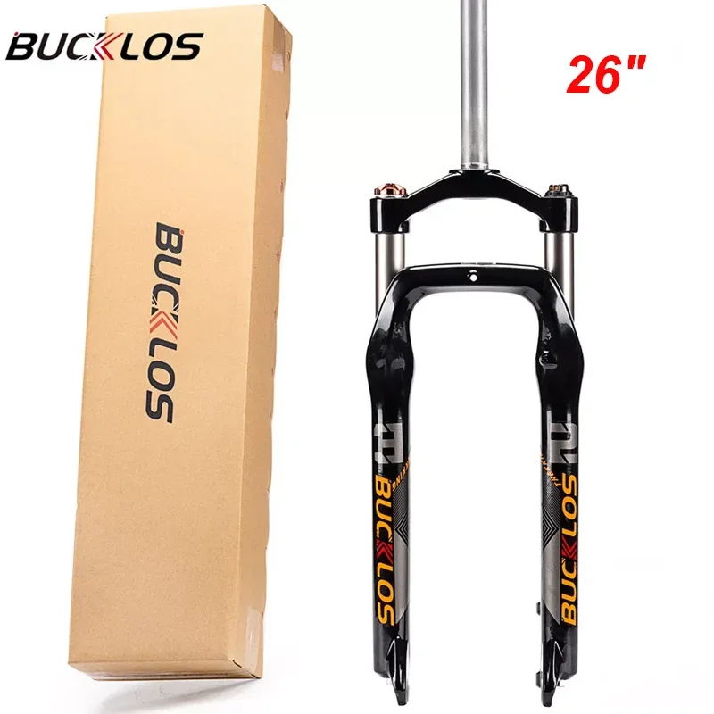 

BUCKLOS Snow/Beach MTB Bicycle Fat Fork 26 Inch Mountain Bike Oil Suspension Fork 1-1/8 Disc Brake 9mm QR Cycling Accessories