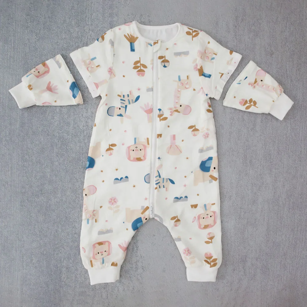 Sleeping Bag For Babies 6 Months Girls Jumpsuit With Removable Sleeves Spring Autumn Cartoon Sleepsack Blanket Sleeper Pajamas view 4