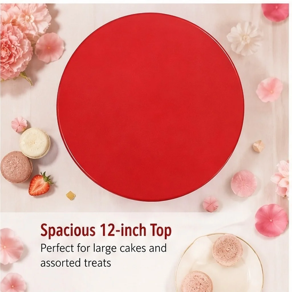 Red Cake Display Stand – Elegant Dessert Serving Tray for Weddings, Parties, Banquets, Fruit, Candy & Dining Table