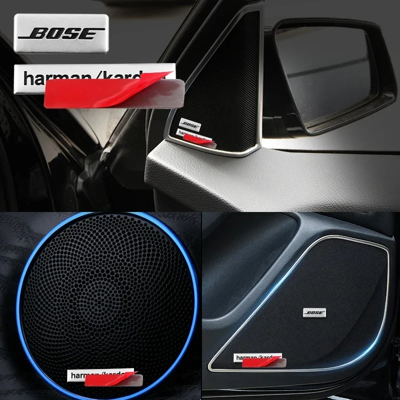 Harman Kardon BOSE aluminum 3D car audio stickers Including For bmw Alfa Romeo Lada Skoda Hyundai Volvo Audi Jaguar Jeep Toyota