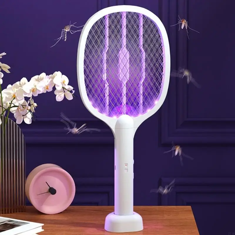 77JF 2 1 elétricos Lâmpada portátil portátil USB Charging Fly Racket