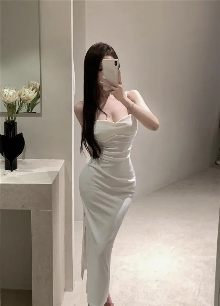 Topanoma Evening Dresses Women Sleeveless Slash Neck Backless Slim Sexy Elegant Cocktail Dress Wedding Party Birthday Celebrity