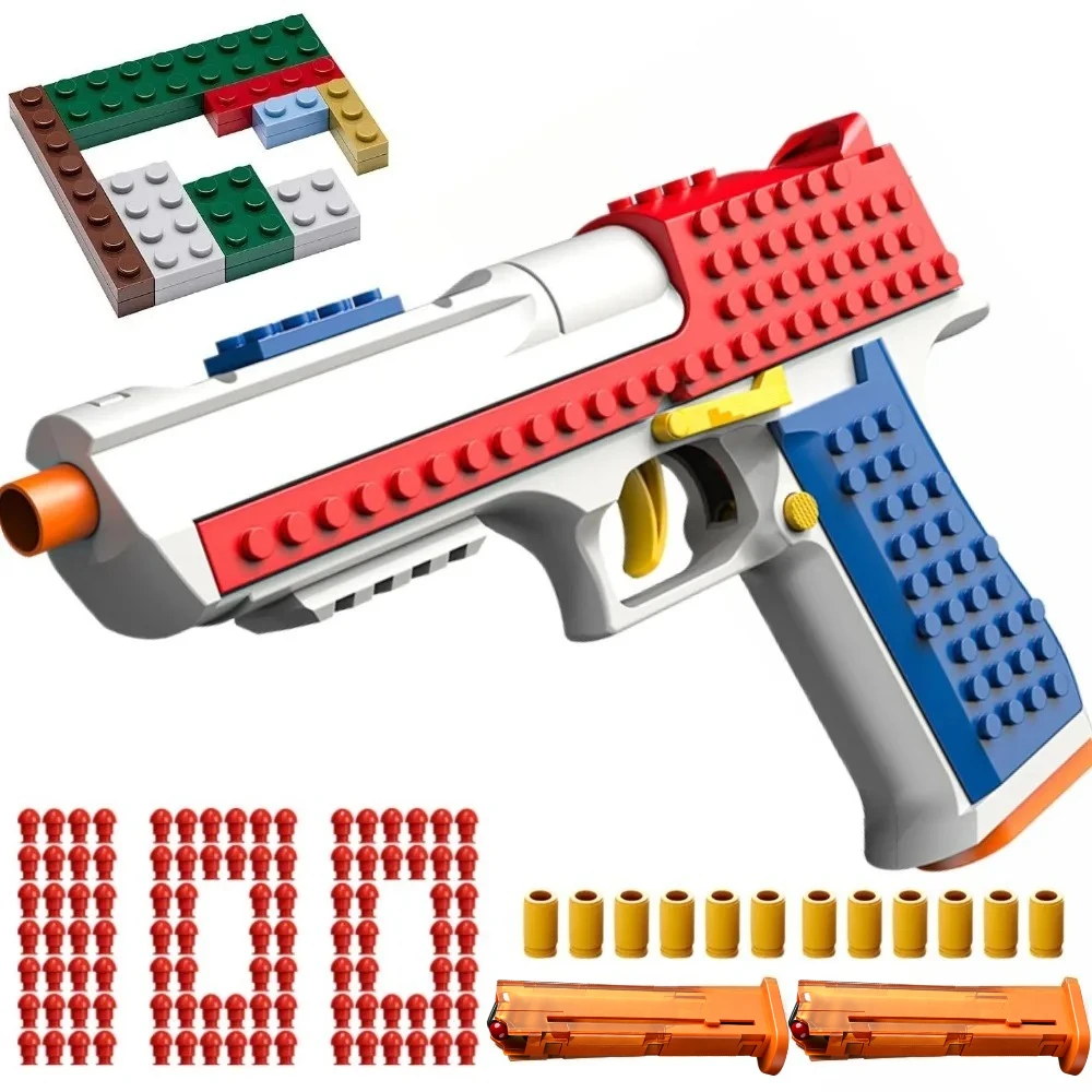EVA Soft Bullet Toy Gun with Ejection Shell Bullets Fake Pistol Model for Outdoor Shooting CS Games Christmas/Birthday Gifts