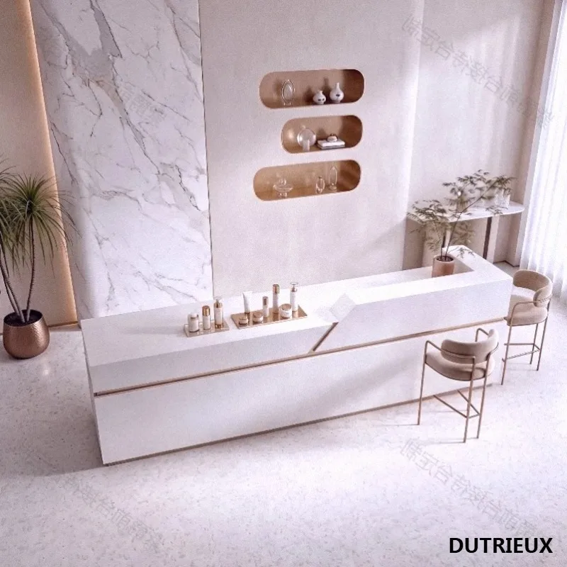 Design Minimalist Reception Desks Simple Beauty Luxury Salon Unique Reception Desks Company Escritorio Commercial Furniture