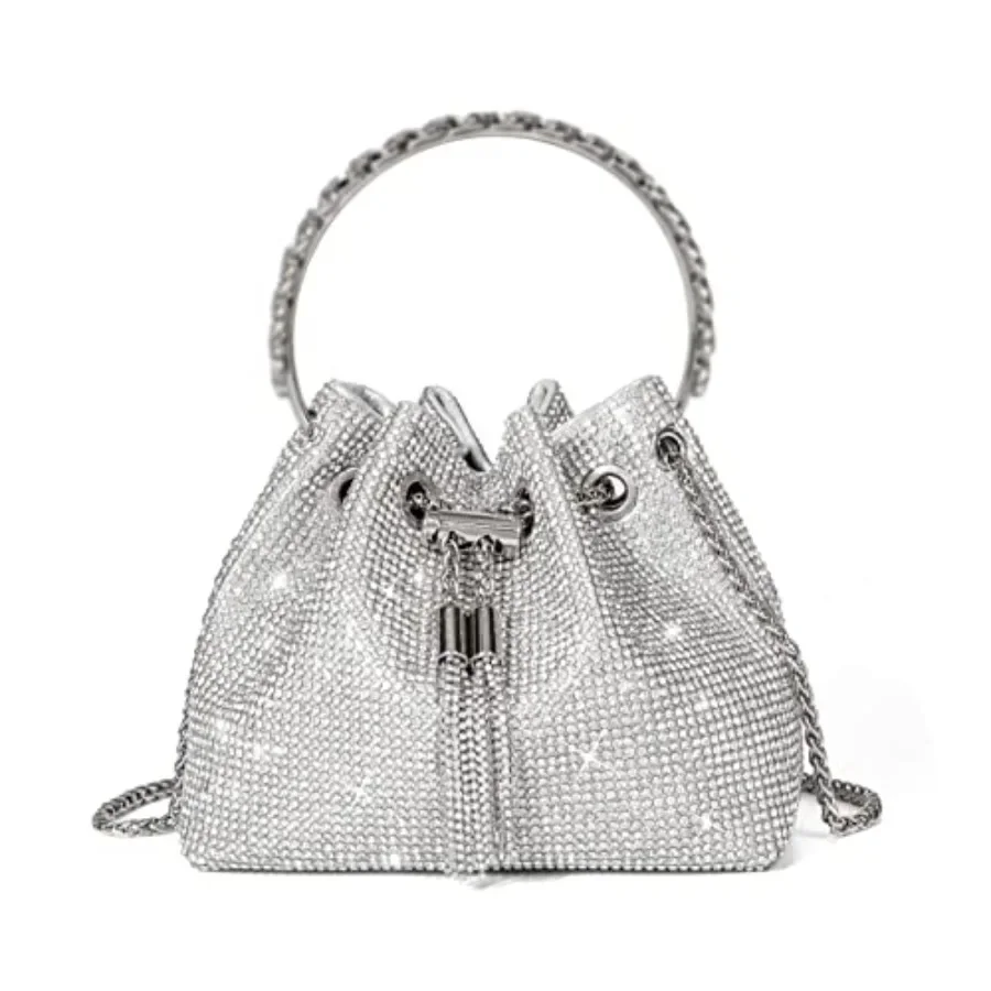 

Bling Crystal Rhinestone Purse for Women Sparkly Clutch Handbag Crossbody Bag for Evening Wedding Party Prom