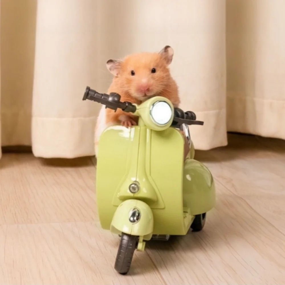 

New Mini Scooter Toy With Light Rotatable Mini Electric Bike Dazzling Spin Retro Design Doll Motorcycle For Labubu Toy