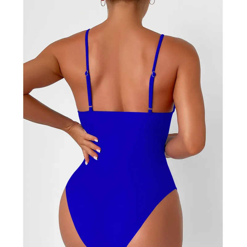 Summer Blue Sexy One Piece Swimsuits Closed Women Swimwear Push Up Swimming Wear Body Bathing Suits Beachwear Pool Bather 2025