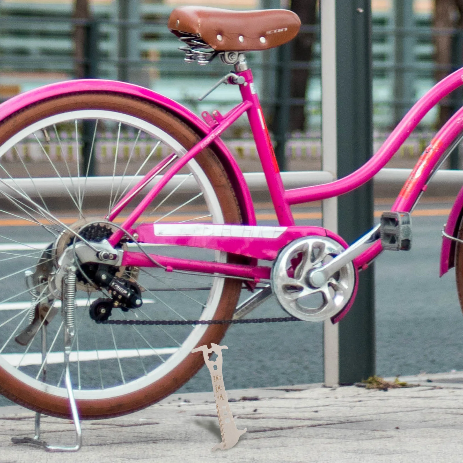 6-In-1 Bicycle Wear Indicator Stainless Steel Bike Chain Measuring Ruler Portable Repair Tool For Cycling Maintenance Chain