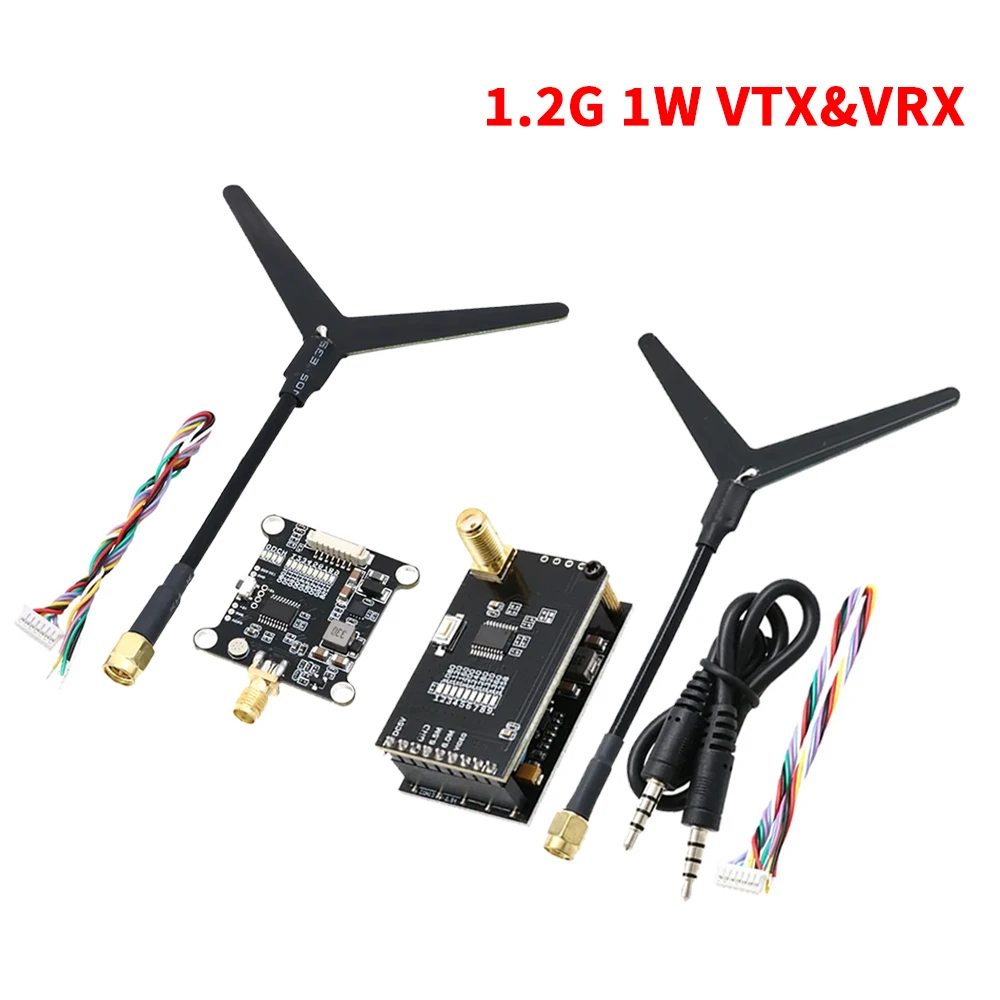 VR e receptor do transmissor com antena em forma de Y, 1.2G, 1.2GHz, 1W, 1000mW, vídeo VTX, FPV RC Racing Drones