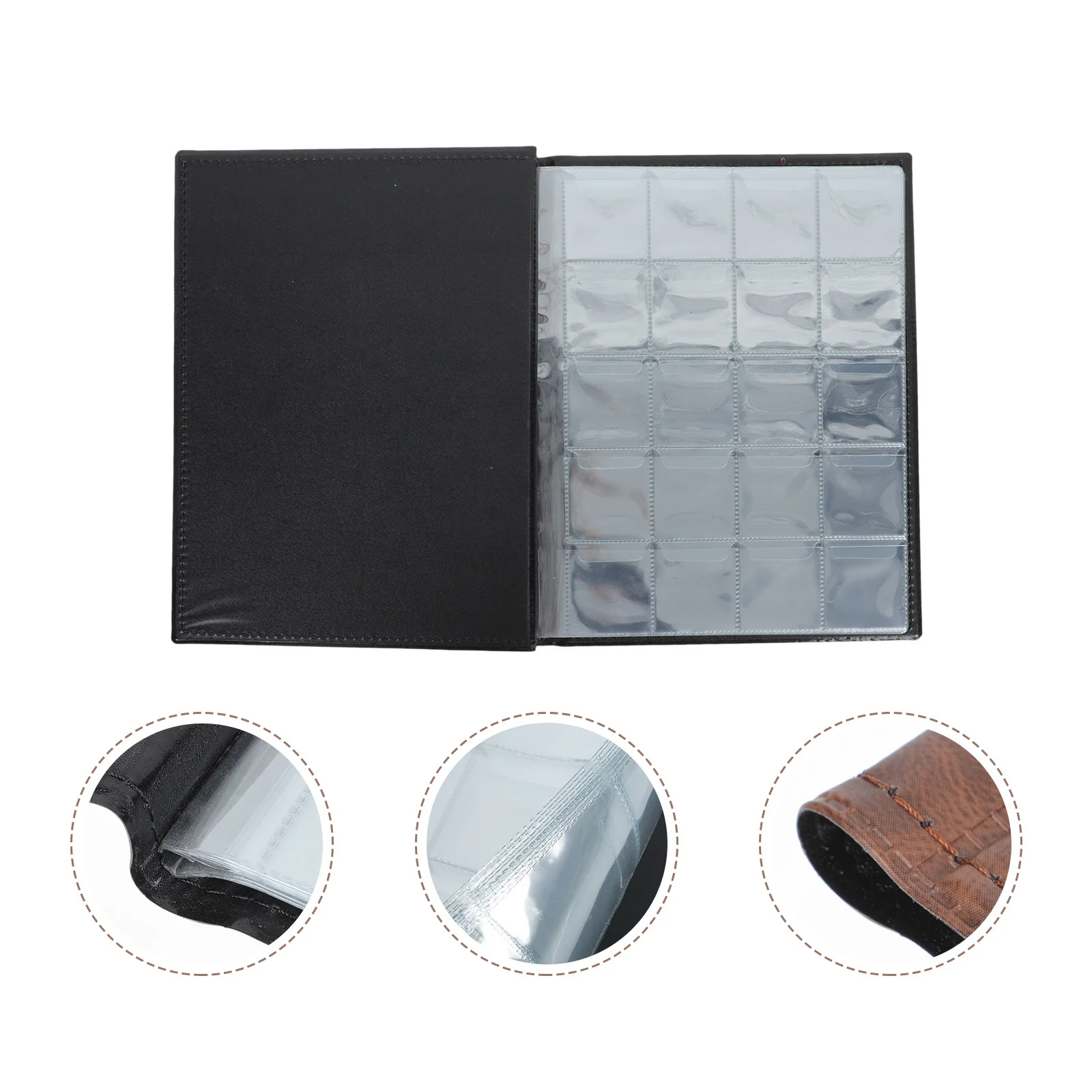 

1pc 200 Grid Collection Album Premium Pu Durable Soft Touch Transparent Coin Holder For Medallions Badges Tokens