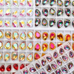 20x30mm 4320 4327 Drop Rhinestones Glitter Blue Red K9 Glass Crystal Strass Art Crafts Parts Jewelry Making Accessories