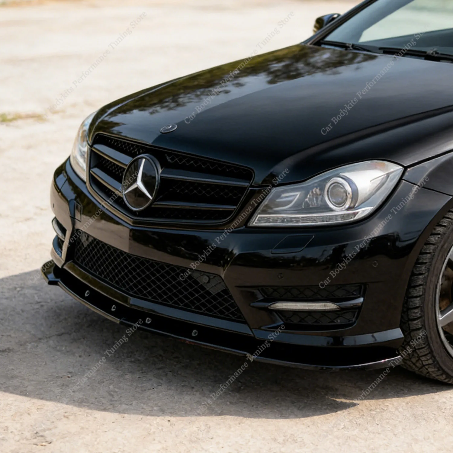 Front Splitter For Mercedes-Benz W204 C204 S204 C Coupe / Sedan / Estate AMG-Line 2011-2014 Facelift Spoiler Lip Diffuser